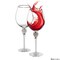Rimmed Red Wine Glasses with Diamond Rhinestone Accent - 18 oz, 10 Inches Tall - Perfect Toasting Glasses for Bride and Groom, Great for Party, Wedding Anniversary and Special Occasion